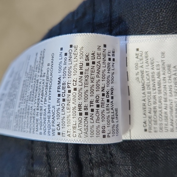 Athleta Cabo Linen Wide Leg Pant Pull On Drawstring Black Size 6 - Picture 11 of 12